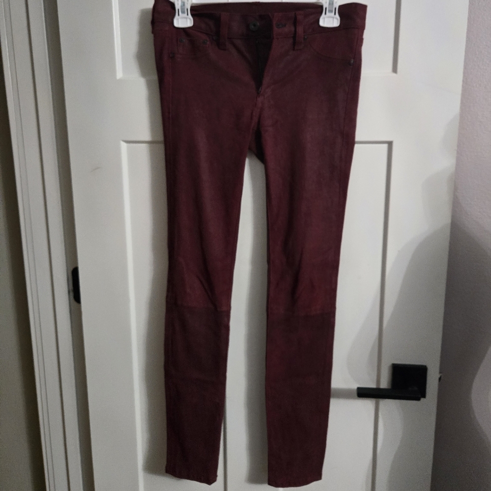 rag & bone Burgundy Suede Jeans